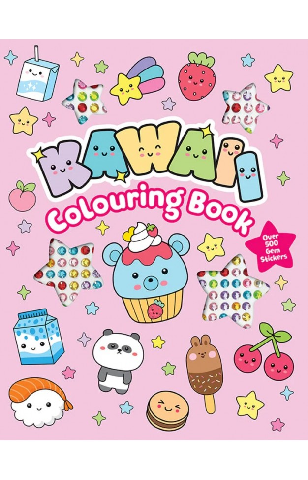 Kawaii - Gem Sticker Colouring Book